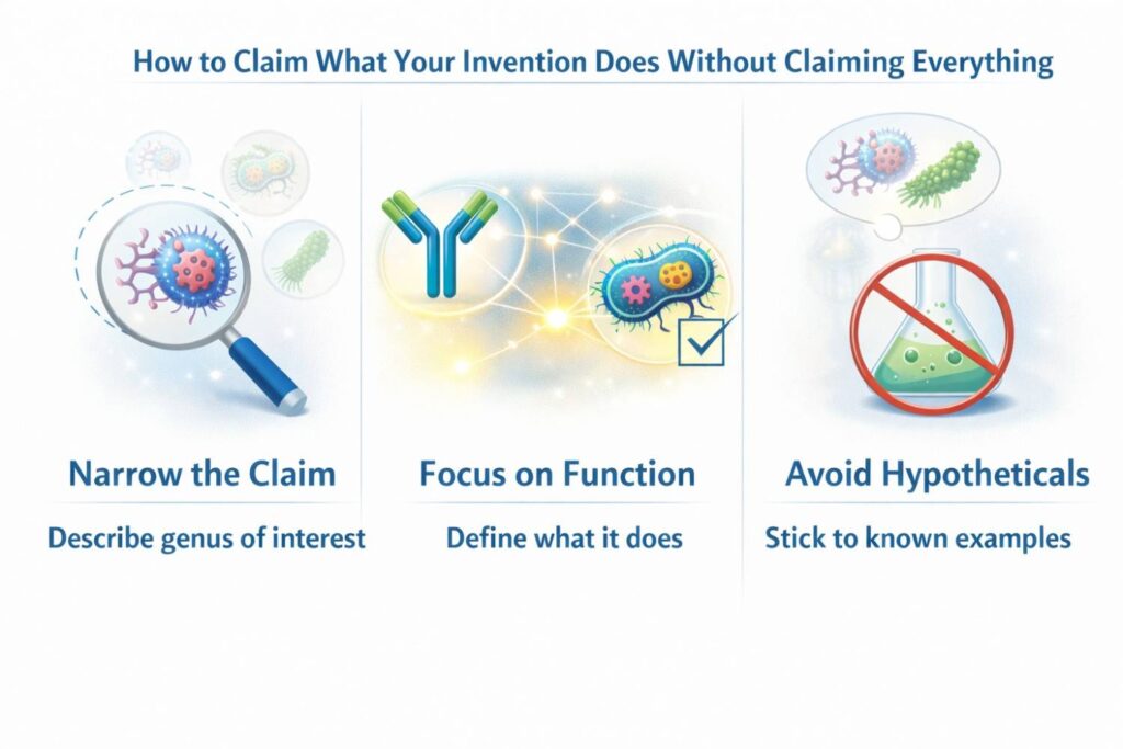 The real value is the outcome. Lower toxicity. Better binding. Faster response. More stable expression. Those outcomes should guide the claim strategy.