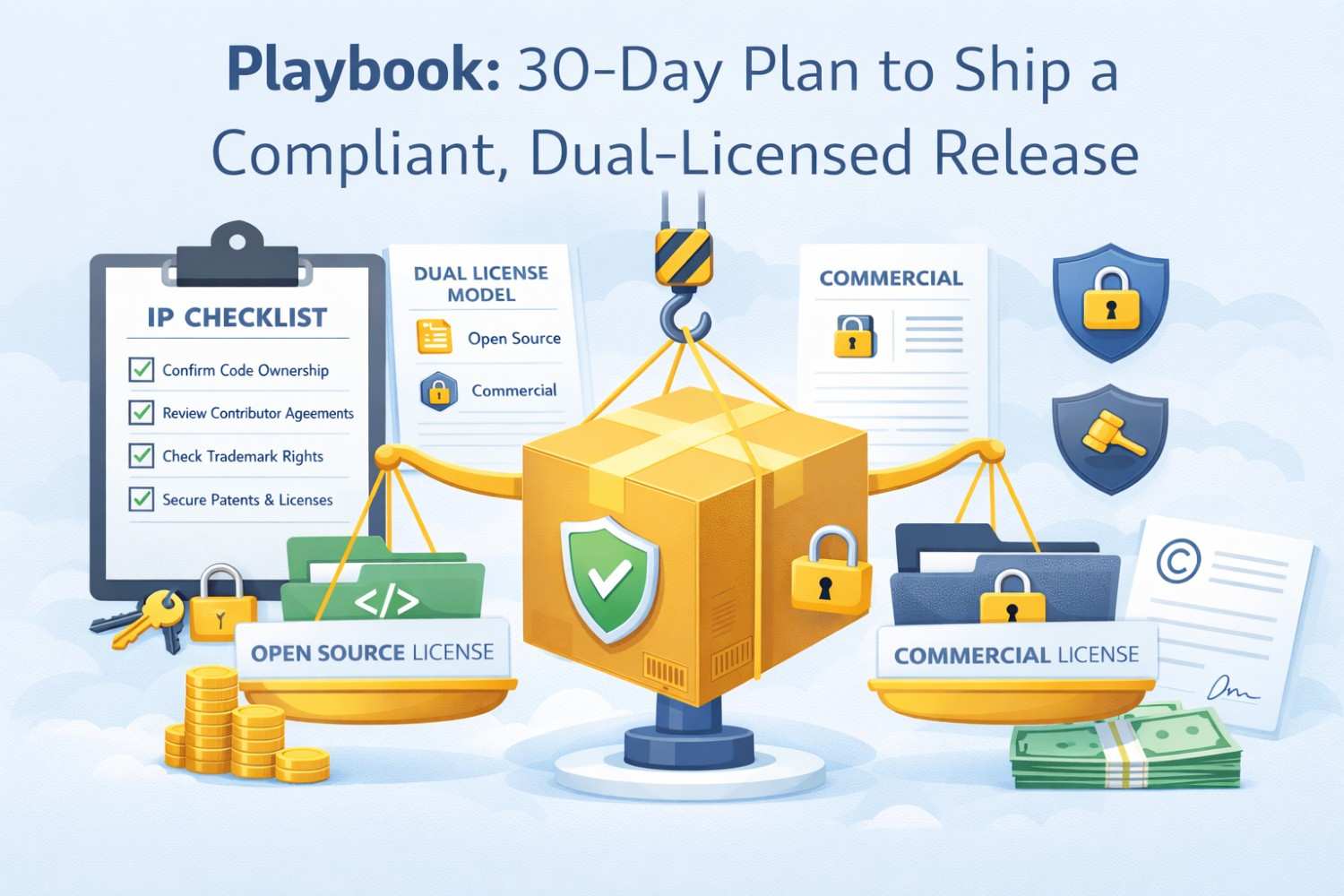 Playbook: 30-Day Plan to Ship a Compliant, Dual-Licensed Release