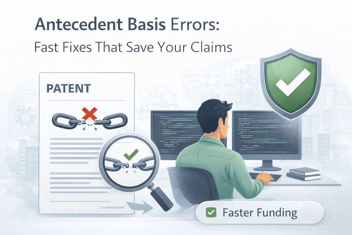 Spot and fix antecedent basis errors quickly to avoid easy §112(b) rejections that slow down prosecution.