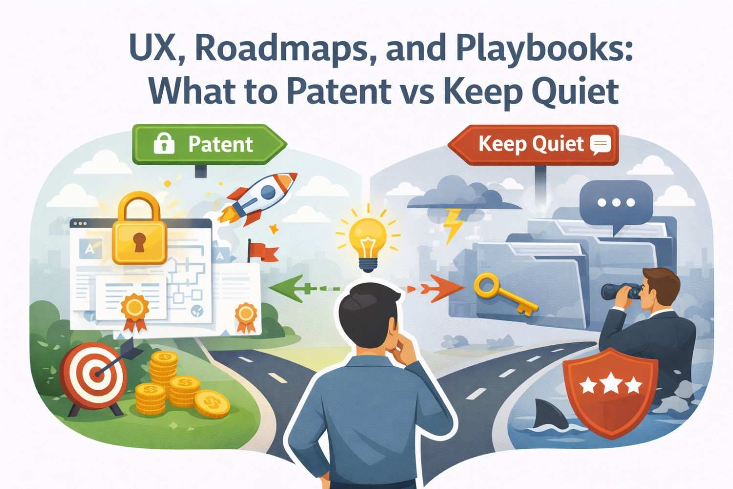 UX, Roadmaps, and Playbooks: What to Patent vs Keep Quiet