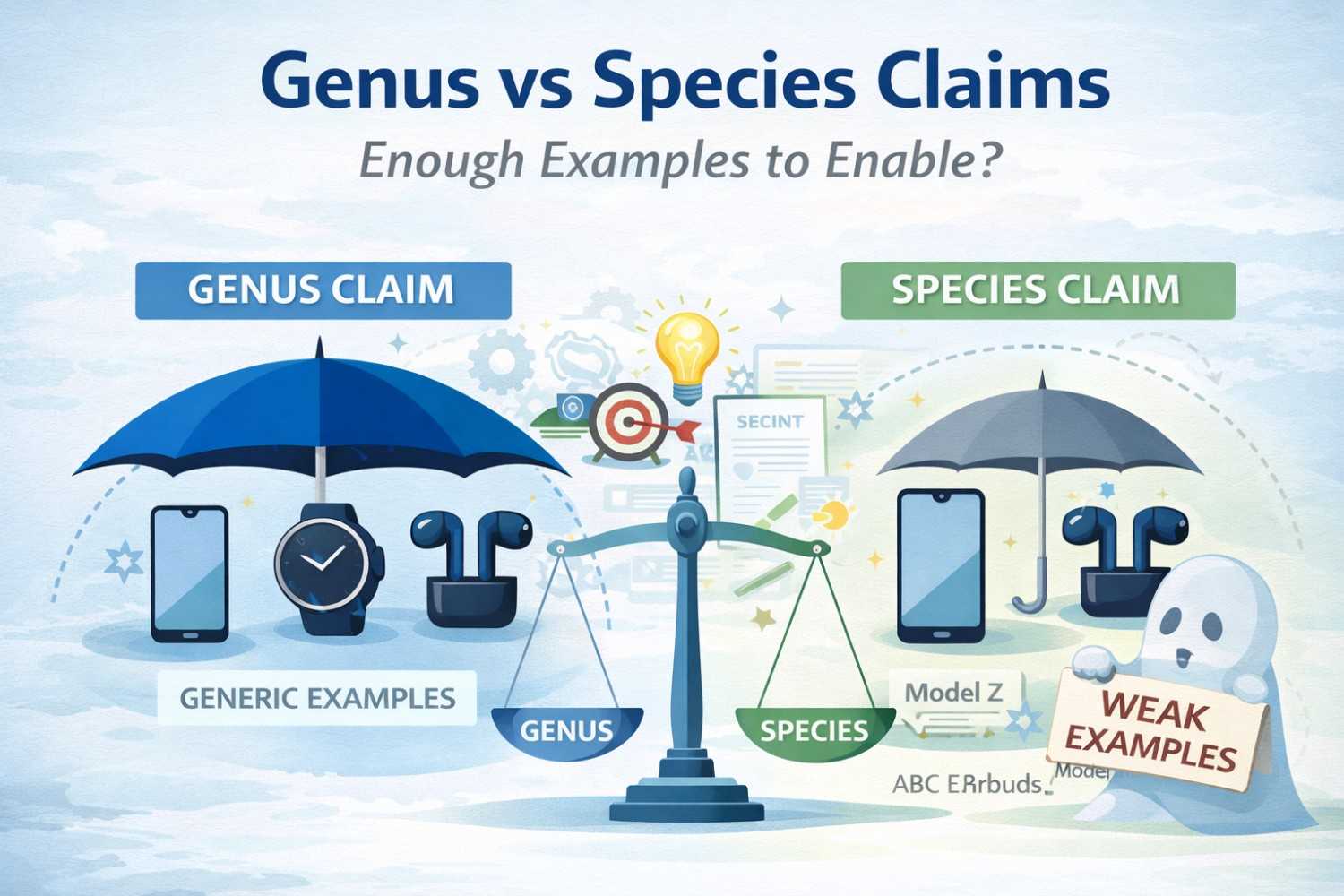 Learn how many examples you really need to support broad genus claims without over-disclosing or risking an enablement rejection.