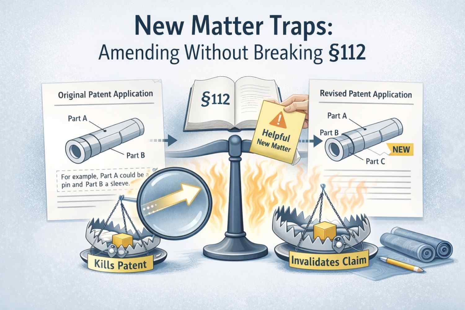 Avoid new matter disasters. Learn how to amend claims safely while preserving §112 support and priority dates.