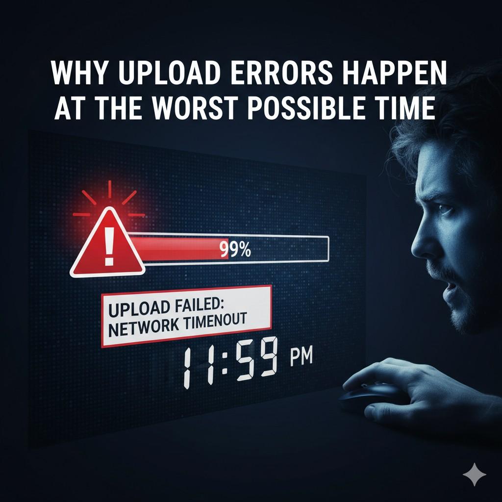 This speed often hides small issues that would normally be caught. A single unstable connection or an unchecked file can turn into a failed upload at the worst moment.