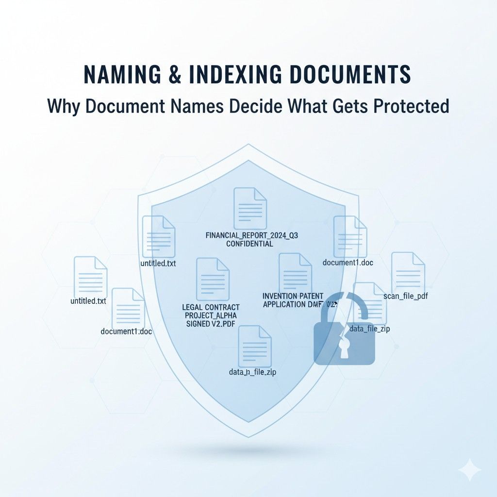 Most teams name files for speed, not clarity. That feels fine in the moment. But later, when you need to explain how your invention evolved, you are stuck guessing.