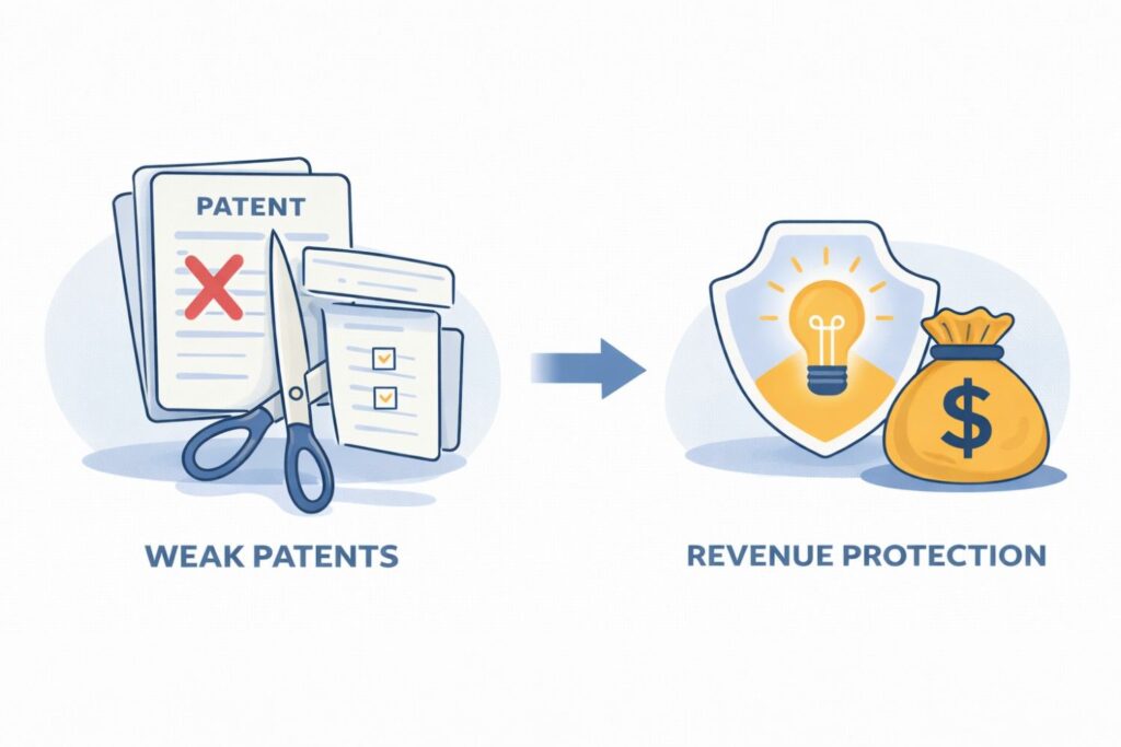Invest in continuation filings that deepen protection around your core engine. Expand claims in jurisdictions tied to growth markets. Strengthen new filings around upcoming revenue streams.