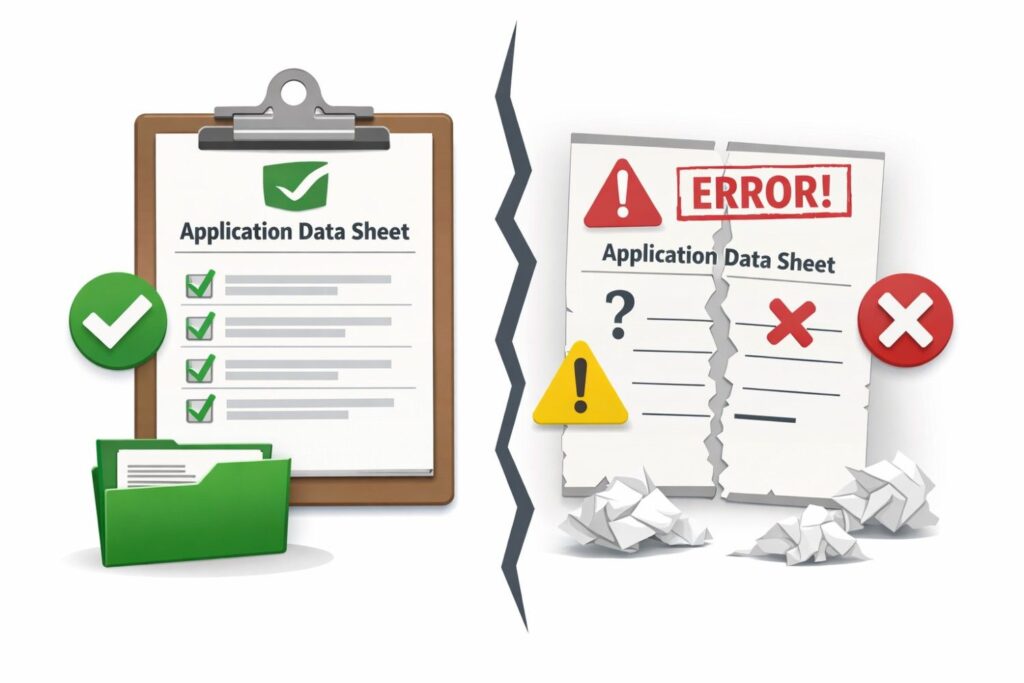 Patent Center does not guess. It expects precision. If the ADS lists a different name format than other documents, the filing can be flagged. If inventorship needs to be corrected later, the process is formal and slow.