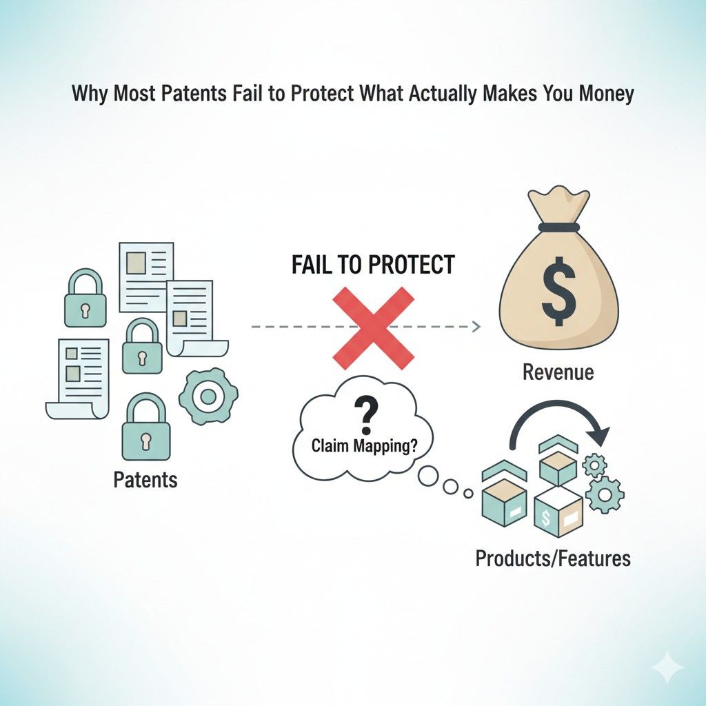 Before filing or maintaining a patent, step back and look at your pricing structure. Identify what triggers payment. Then analyze whether your claims protect that trigger mechanism.