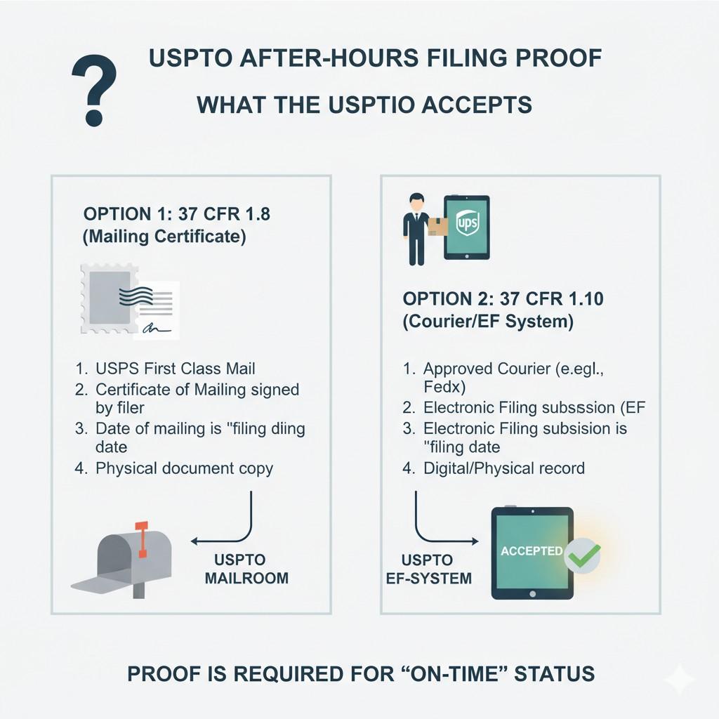 You may have strong evidence that you tried to file on time. Screenshots. Logs. Emails. Those often feel convincing. They usually do not matter. The office only looks at proof that fits within its regulations.