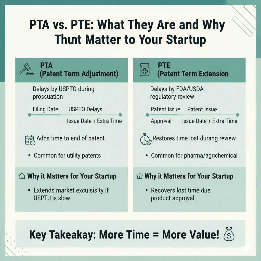 But here is what makes PTA powerful for startups. It applies to almost all technologies. Software. AI. Hardware. Robotics. Climate tech. Deep learning systems. Infrastructure tools. If the patent office is slow, you can gain term.