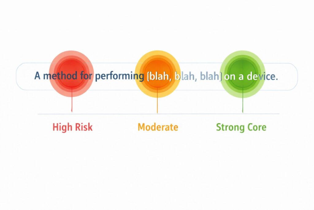 On the other hand, if avoiding your claim requires major changes that hurt performance or cost, that area is well protected. That is where you are holding strong.