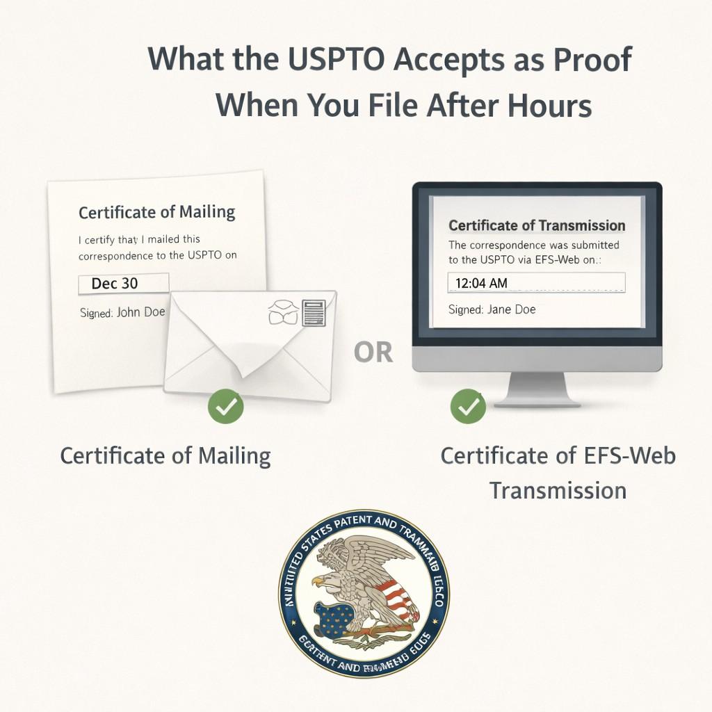 If every filer could argue based on custom logs or screenshots, the system would collapse into disputes. Instead, the office defines narrow paths that everyone must use.