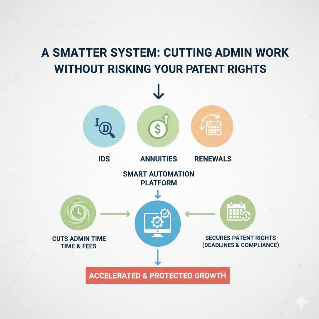 When patent operations run in the background with reliable tracking, your team can focus on building. The system quietly protects your rights without demanding daily attention.