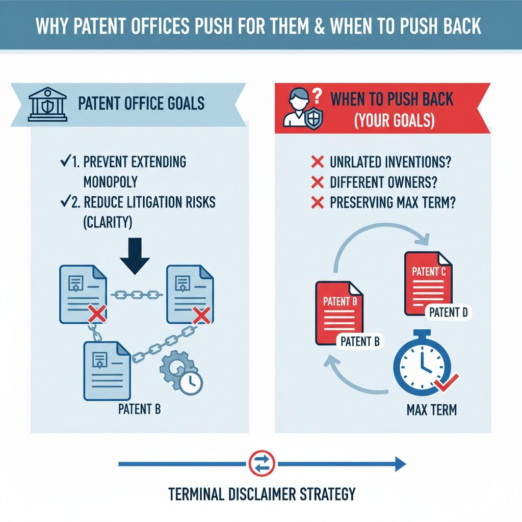 It allows the examiner to grant the second patent without worrying that it creates unfair extra term. It keeps the system clean in their view.