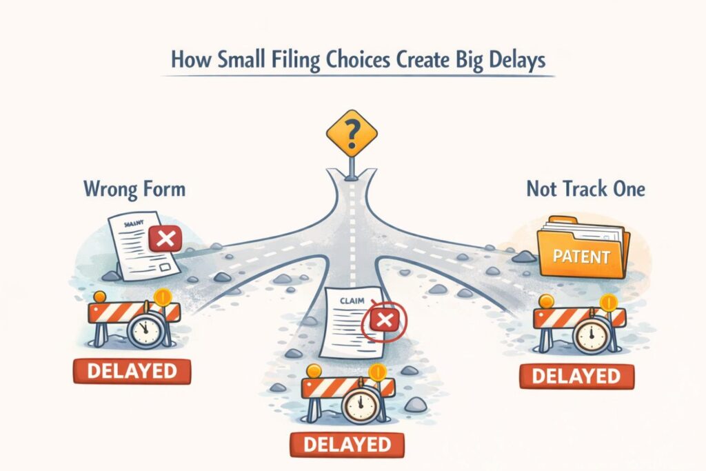 Fast review means fast scrutiny. When the application lacks precision, the examiner responds with questions instead of progress. Each question adds time, even in Track One.