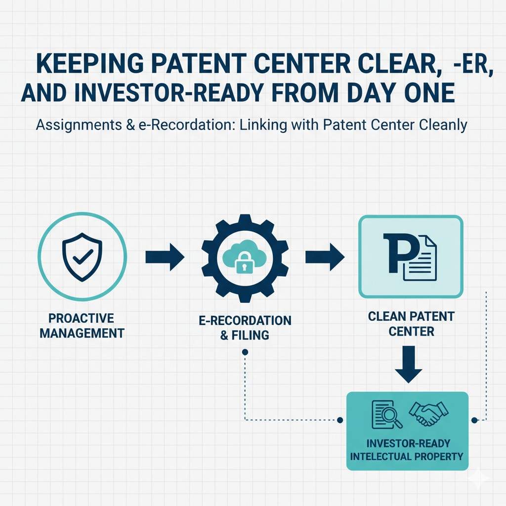 If this step is skipped or delayed, Patent Center may still show the inventor as the owner even though the company believes it owns the patent. That mismatch creates confusion and risk.