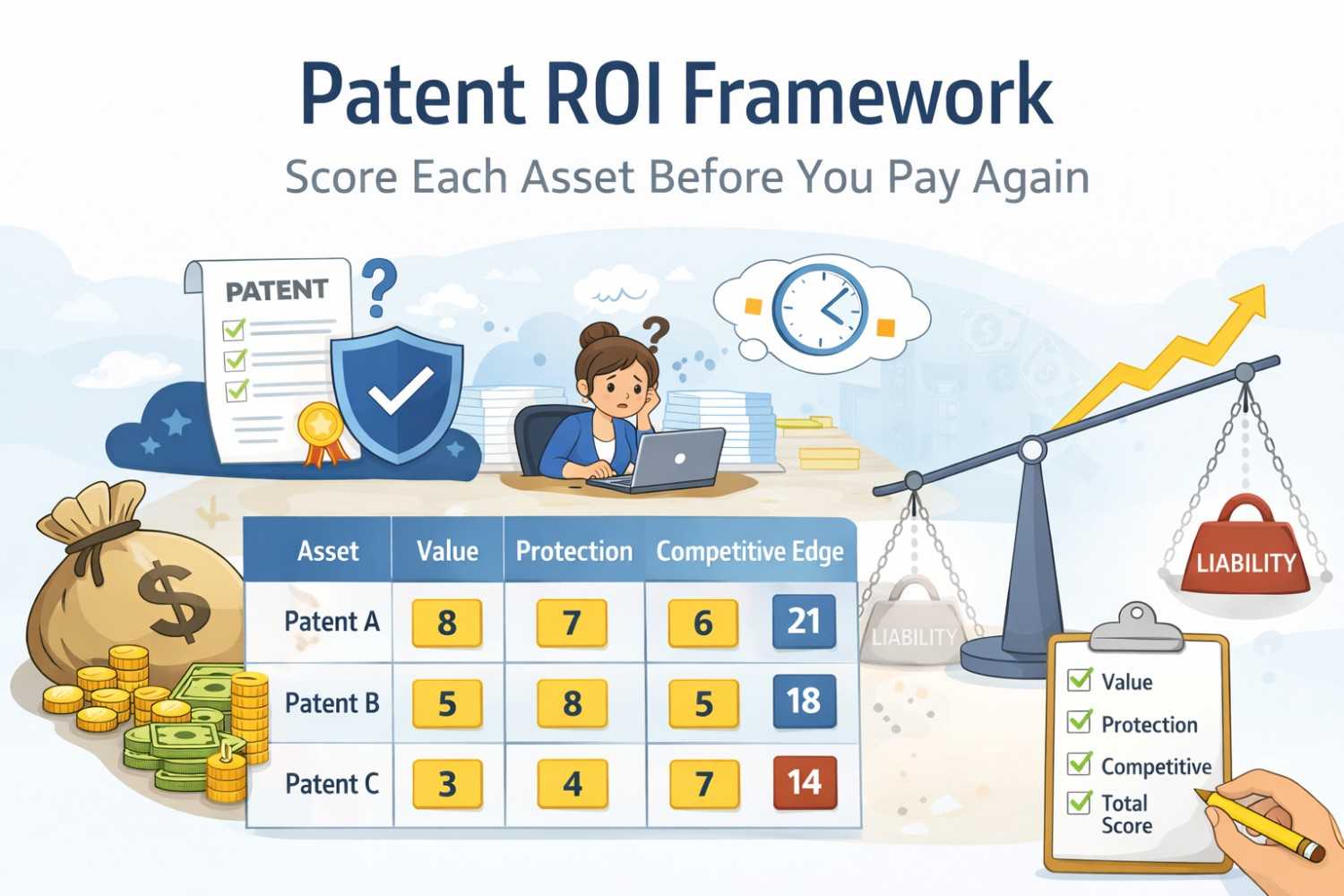Patent ROI Framework: Score Each Asset Before You Pay Again