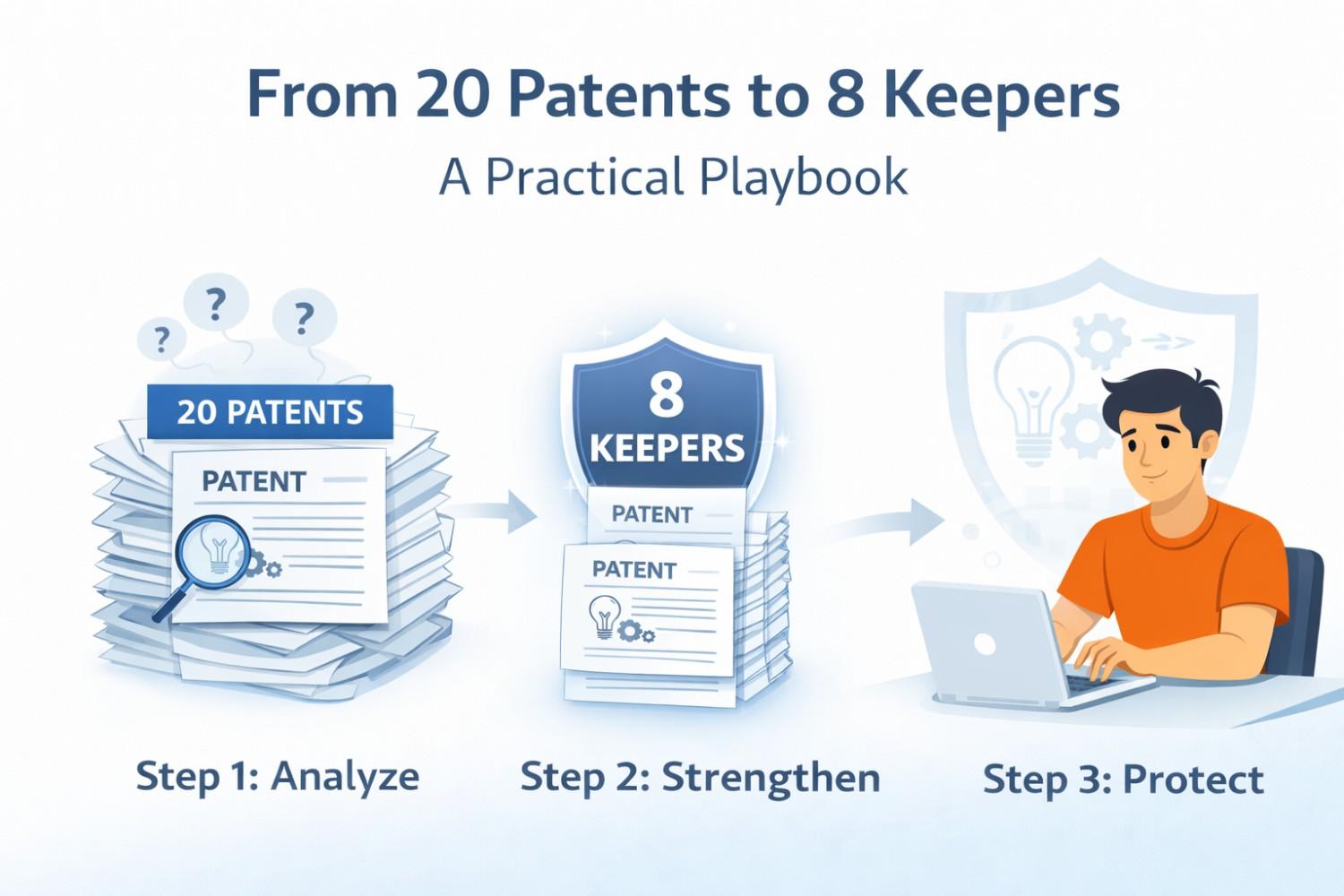 Learn a practical playbook to shrink your portfolio from 20 patents to the few that truly protect your tech and future growth.