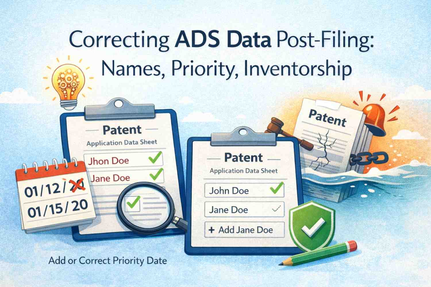 Correcting ADS Data Post-Filing: Names, Priority, Inventorship