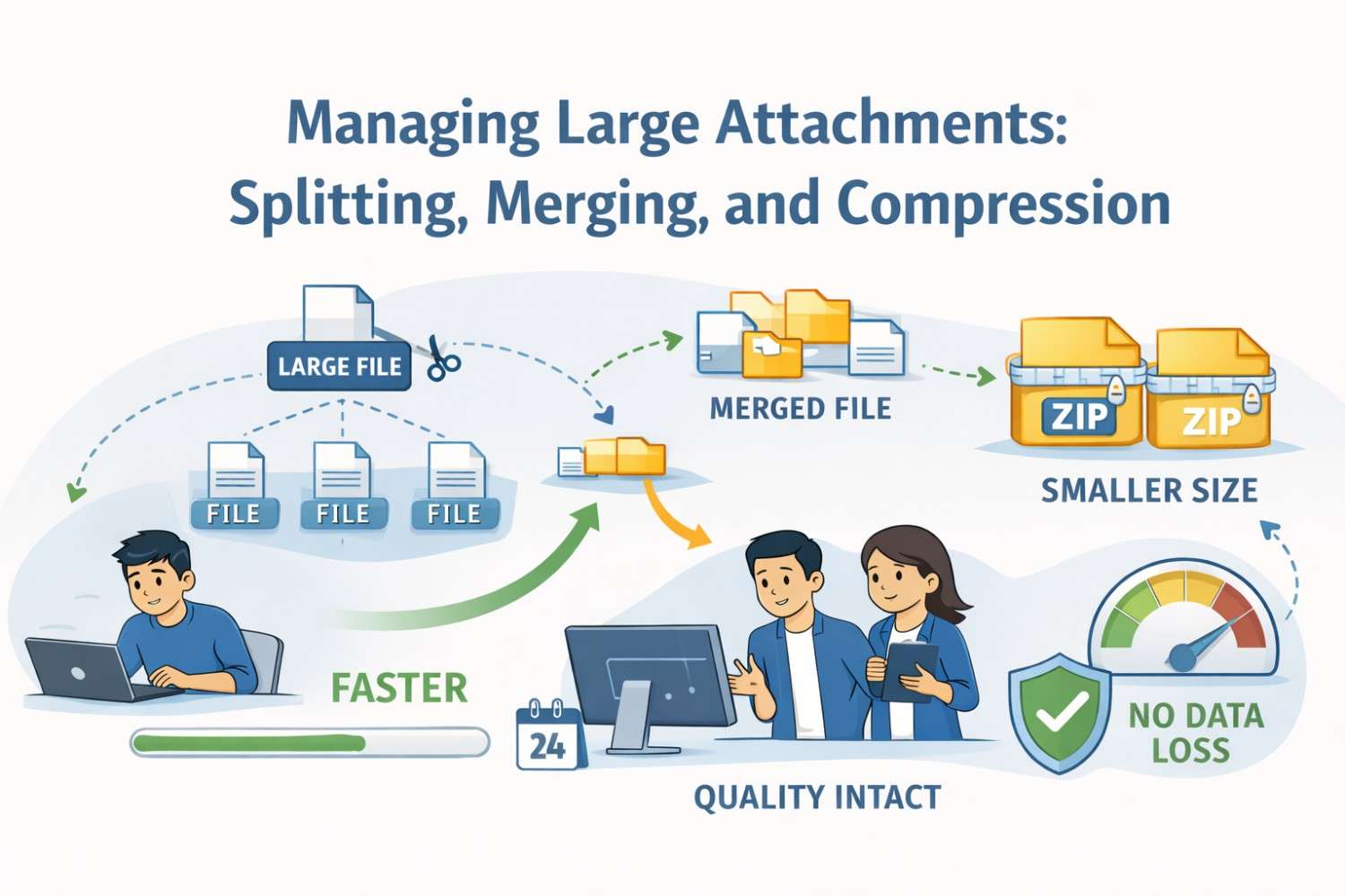 Managing Large Attachments: Splitting, Merging, and Compression