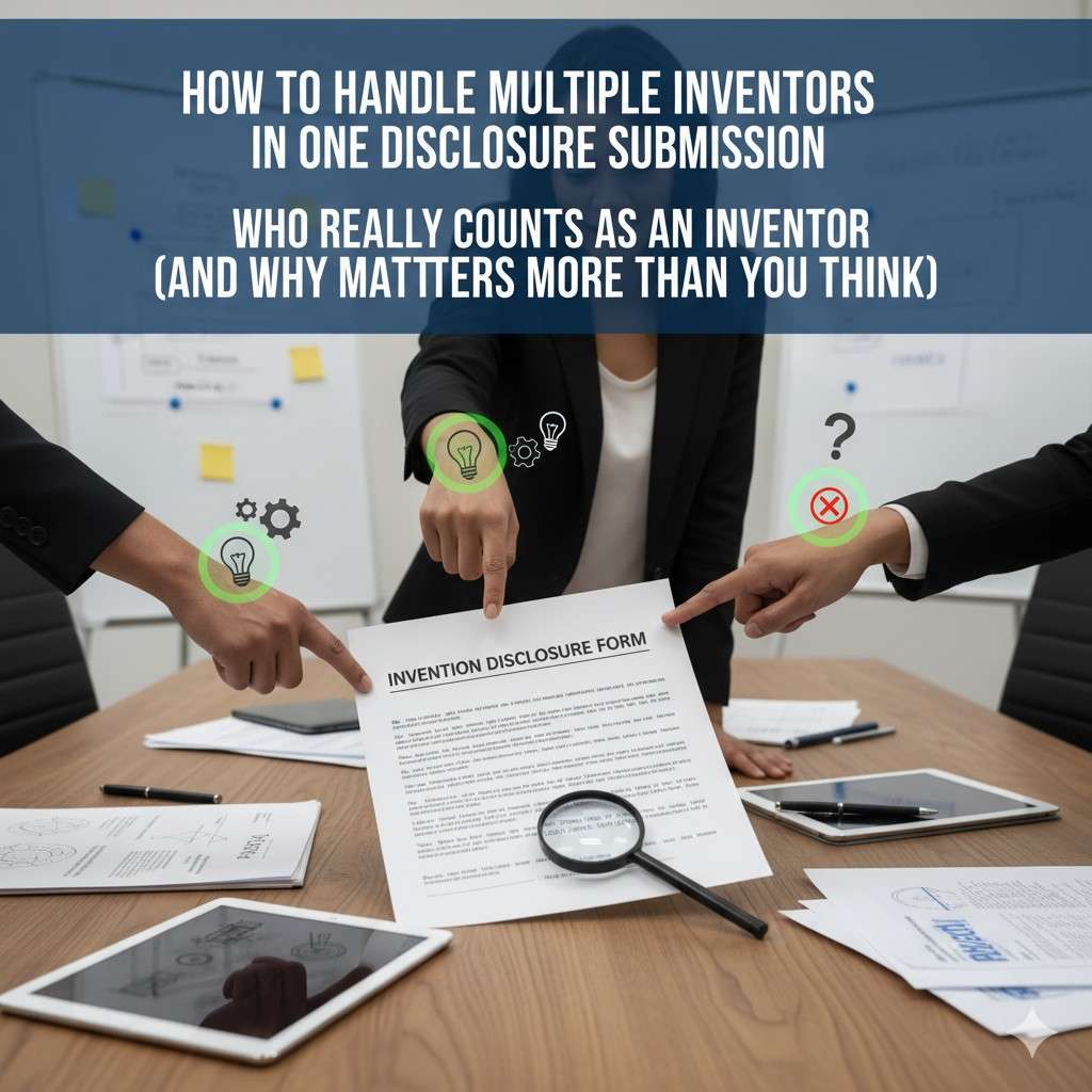 The patent system cares about who shaped the novel parts. The features that make your invention different. The core solution that did not exist before.