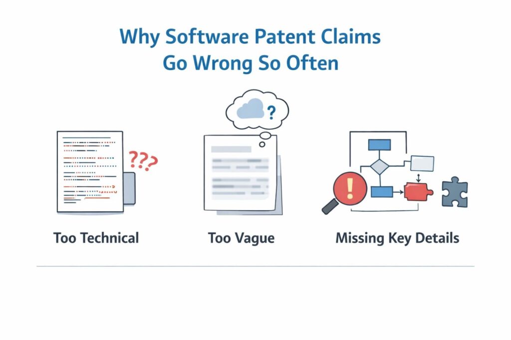 This matters because user-facing language is easy for others to avoid. A competitor can change the layout, rename the feature, or adjust the sequence of screens and still use the same core method.