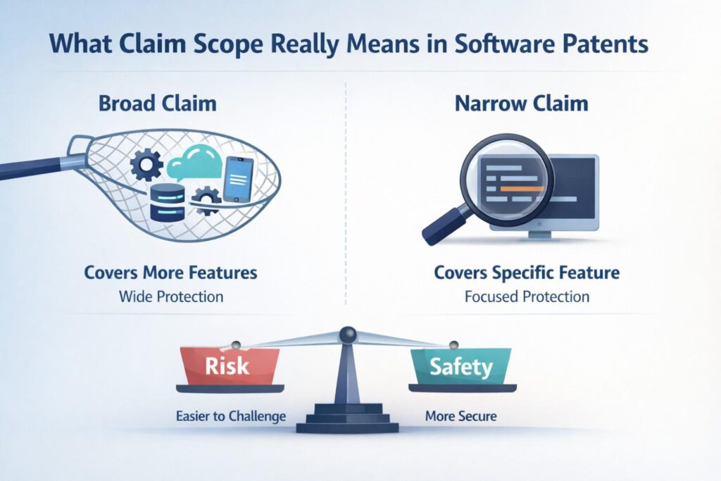 In software patents, the danger is that teams often describe their invention with product language instead of protection language. They talk about dashboards, workflows, alerts, models, and APIs.