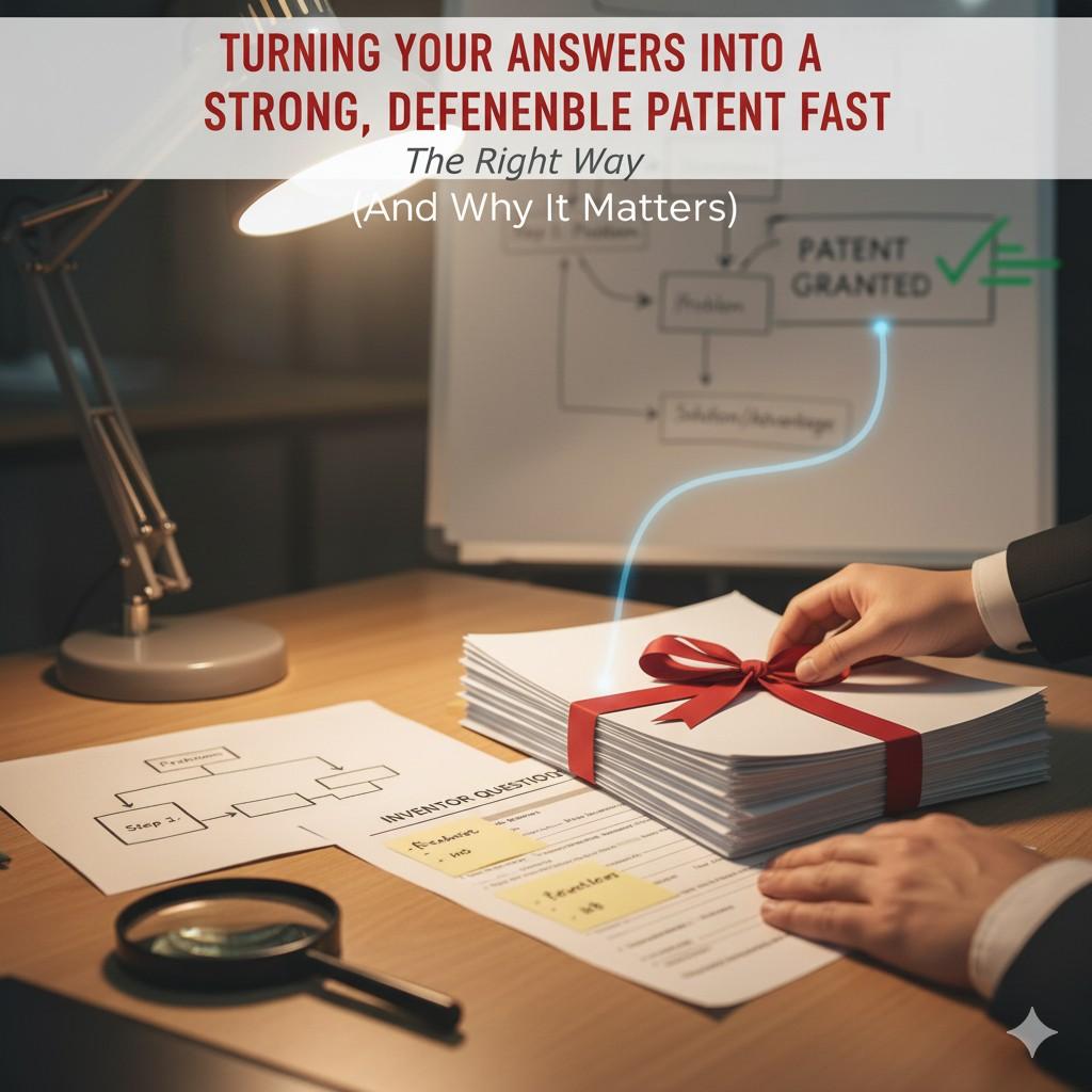 This is how you move fast without sacrificing protection. Clarity up front leads to stronger claim drafting later.