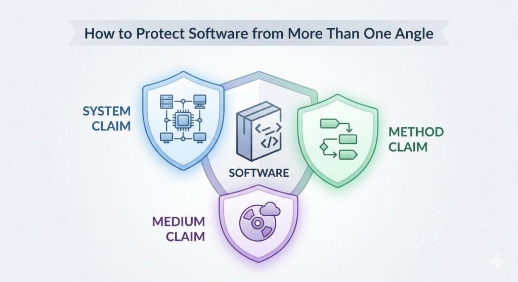 One of the smartest ways to protect software from more than one angle is to stop thinking like the inventor for a moment and start thinking like the imitator.