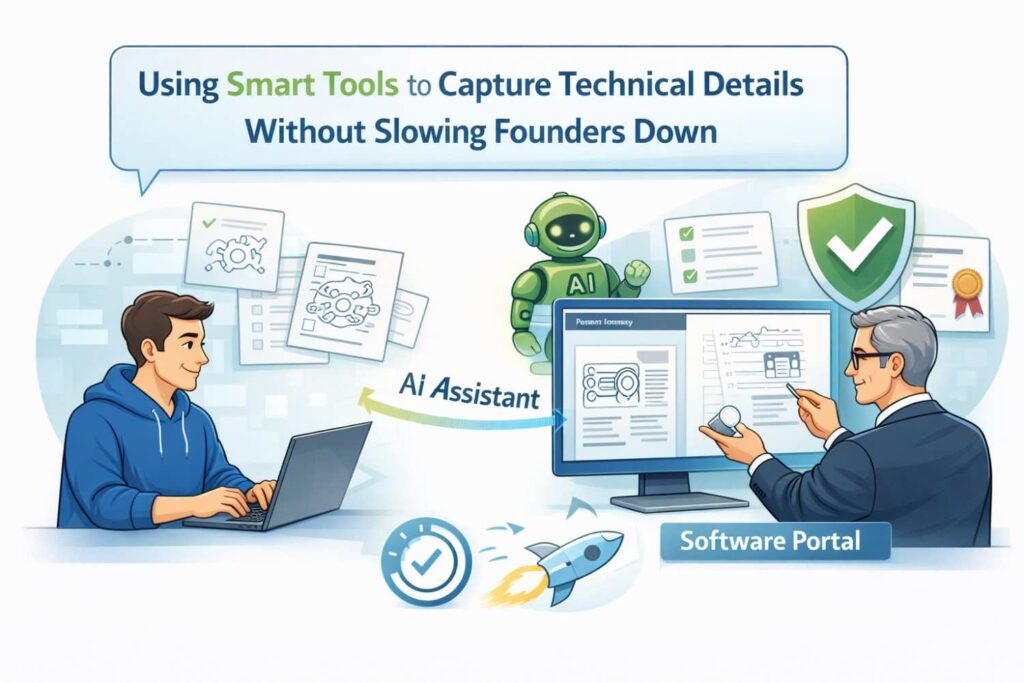 For example, an uploaded architecture diagram might reveal a unique data routing method that was not initially considered patentable.