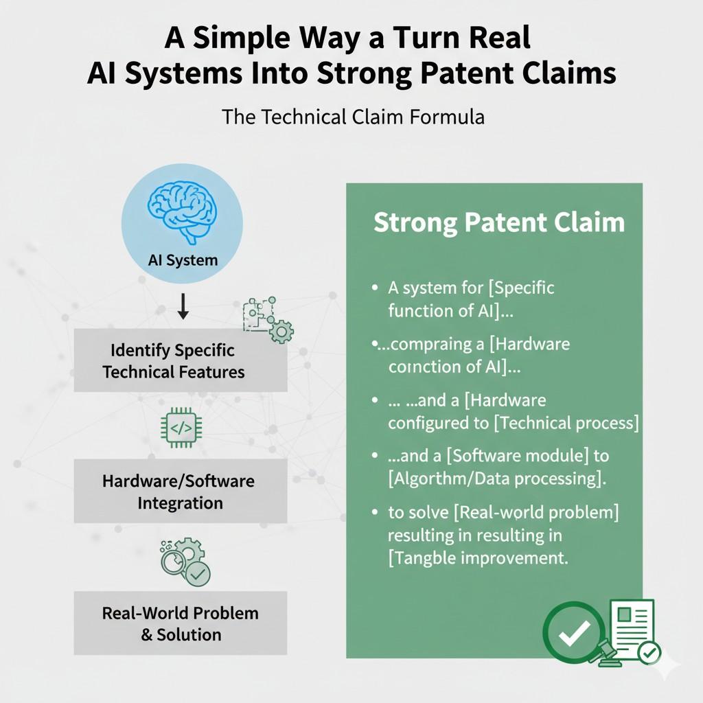 This sounds basic, but it is powerful. It forces the invention into a form that feels real. It shows technical flow. It gives the claim shape. Most importantly, it helps avoid vague language that reads like a goal instead of a method.