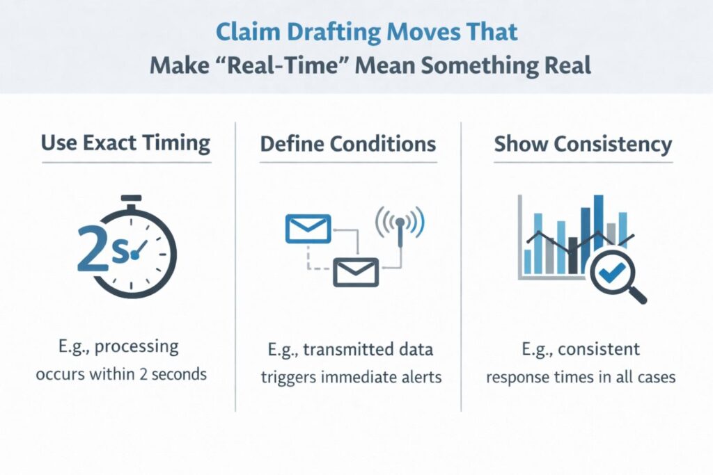 The strongest claim sets often move from general to specific. The top claim captures the core invention in a broad but supported way. The dependent claims then sharpen the meaning by adding timing details that may matter in certain commercial or technical settings.