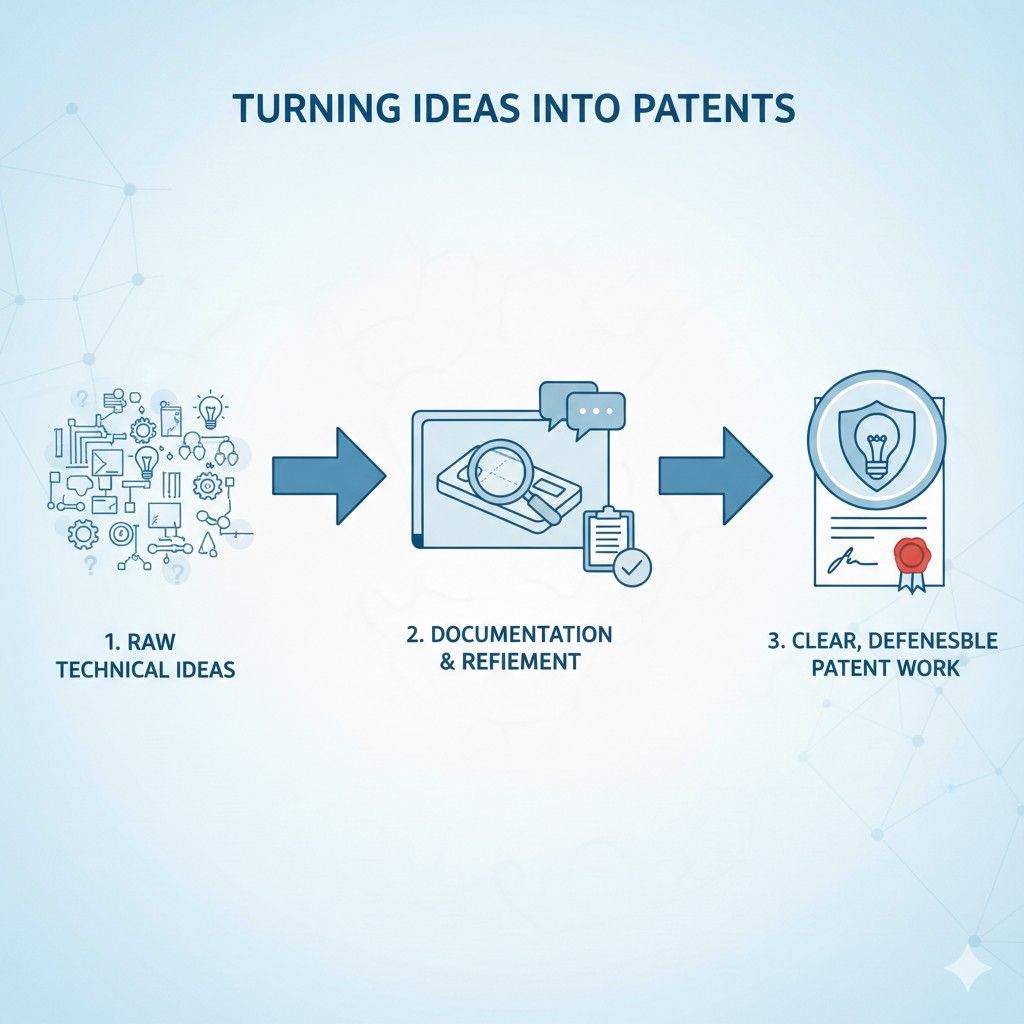 Both create risk. If the detail is too high-level, the invention becomes hollow. If the detail is too narrow, the patent story may become trapped inside one implementation.