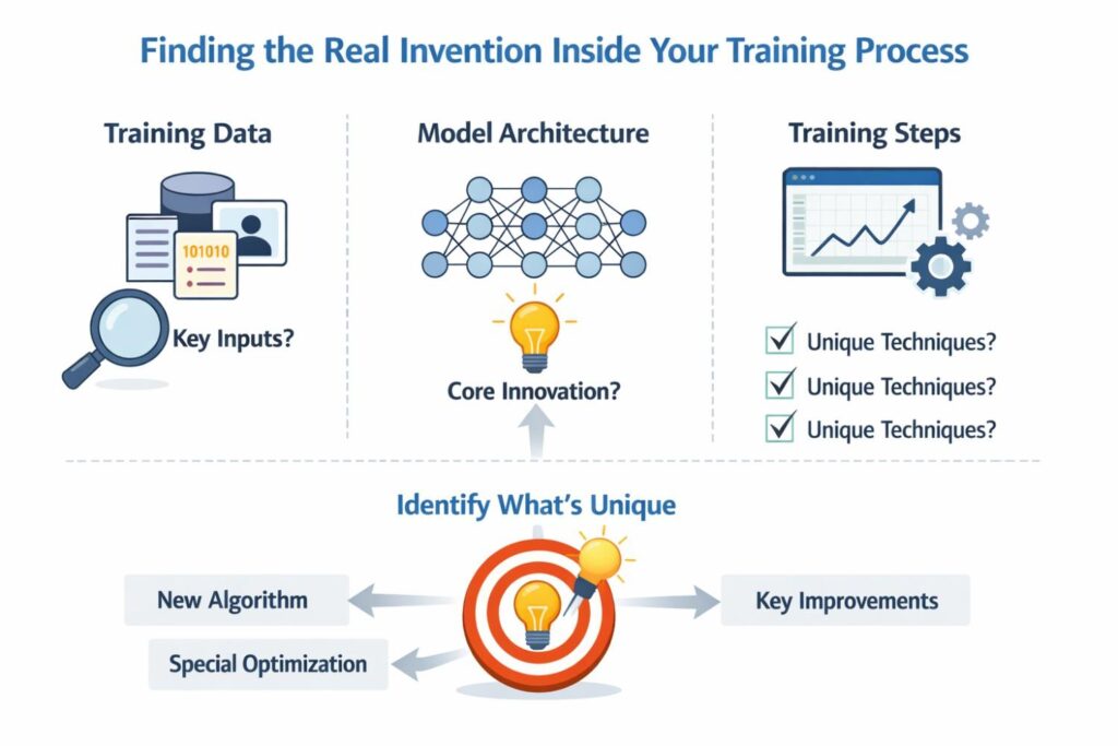The inventive part may lie in how synthetic examples are matched to observed failure zones, how they are weighted against real data, or how the system uses them only under defined training conditions.