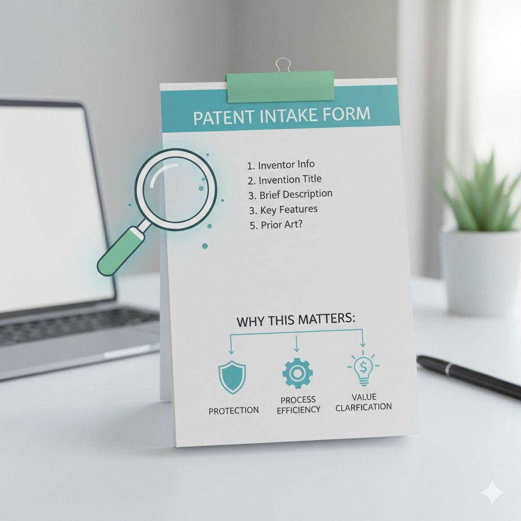 This is not about fear. It is about positioning. A strong patent process, starting with a simple but powerful intake form, gives you leverage in conversations that shape your company’s future.