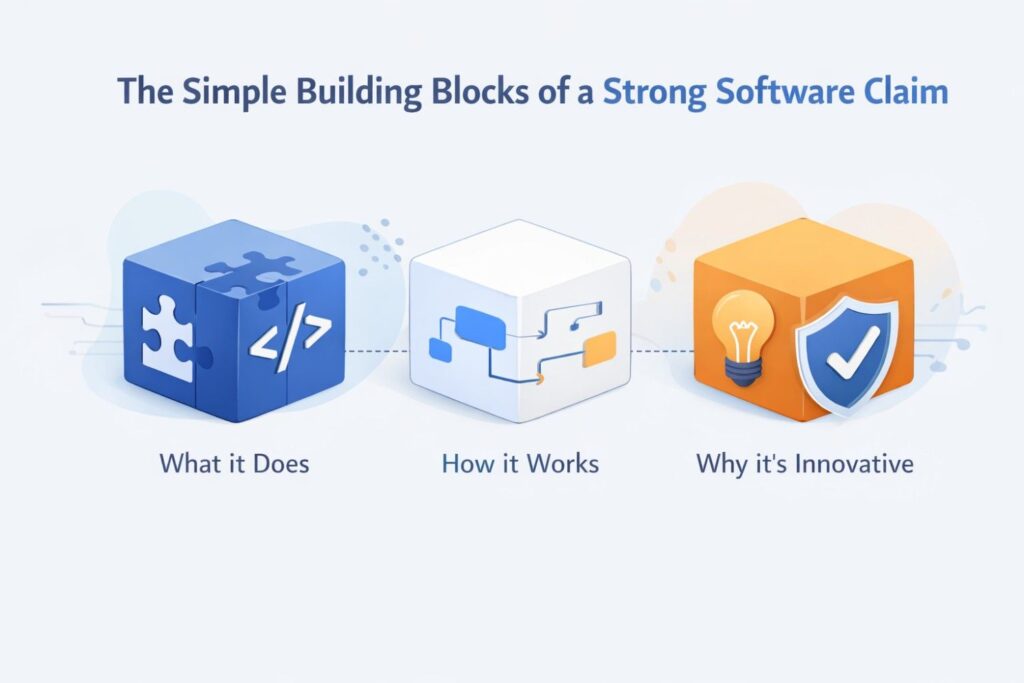 A stronger approach is to focus on the movement inside the software. What comes in. What happens to it. What changes. What comes out. That is the backbone of the claim.