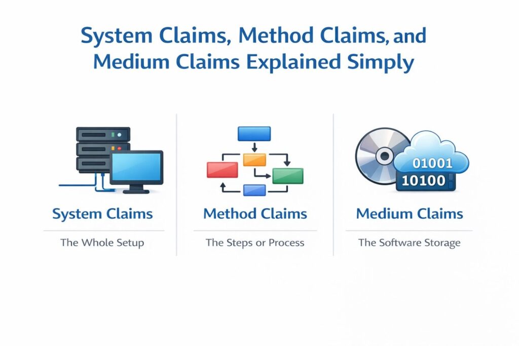 Software is flexible. A competitor may copy your architecture, your process flow, or your implemented logic while changing surface details.