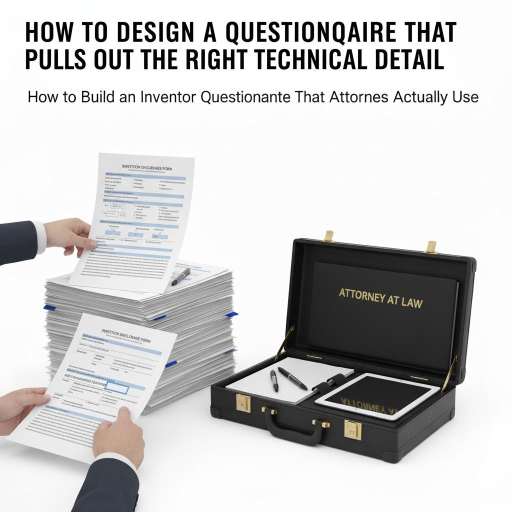 If you are building this process from scratch, take your time. Review past patents in your field. Notice what details are consistently described. Reverse engineer your questionnaire around those patterns.