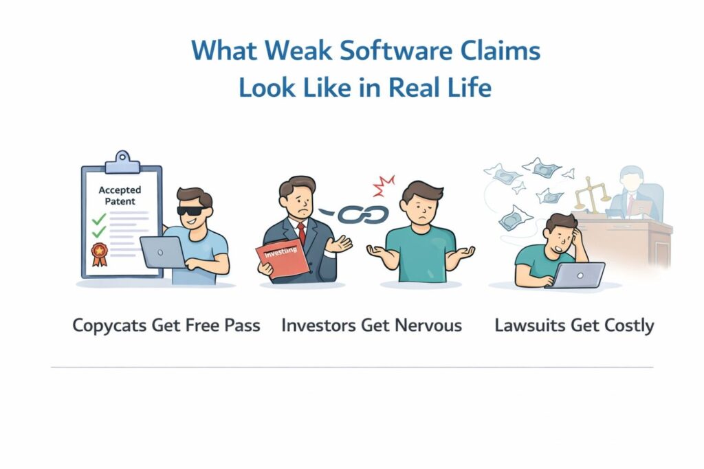 The issue is not that broad language is always wrong. The issue is that broad language without a clear technical center creates empty coverage.