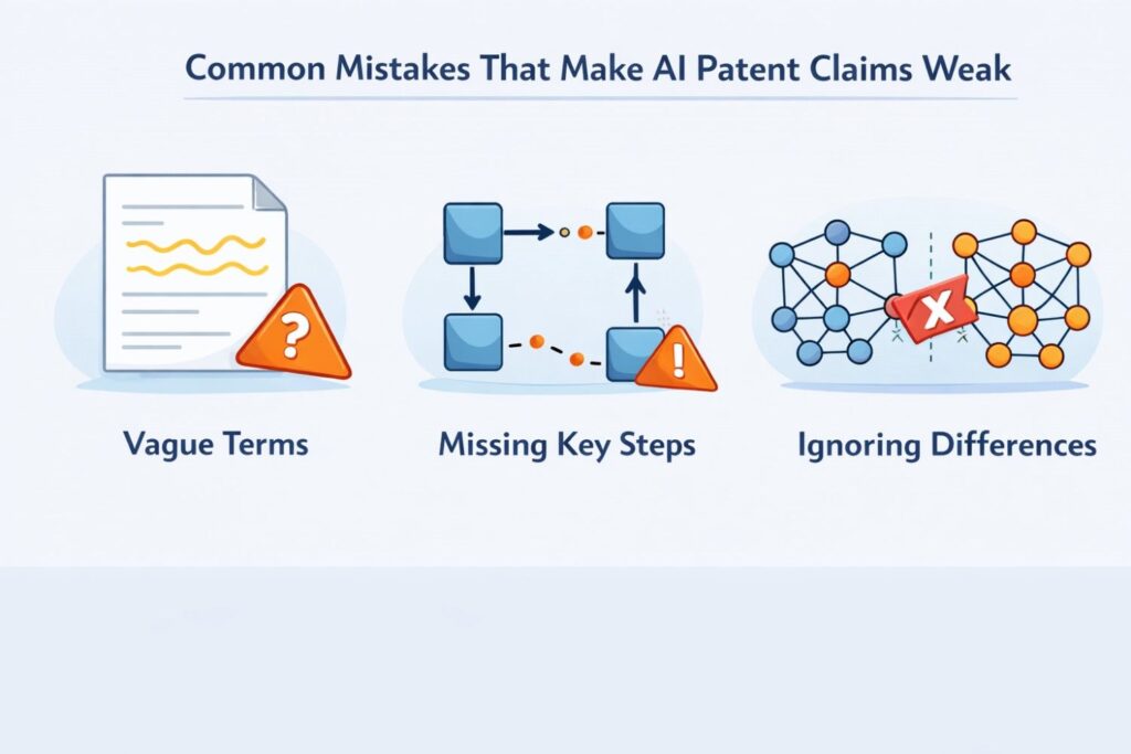 One of the most common problems is that teams describe the invention using popular AI terms instead of real process steps. This happens all the time because AI companies live in a world full of fast-moving language.
