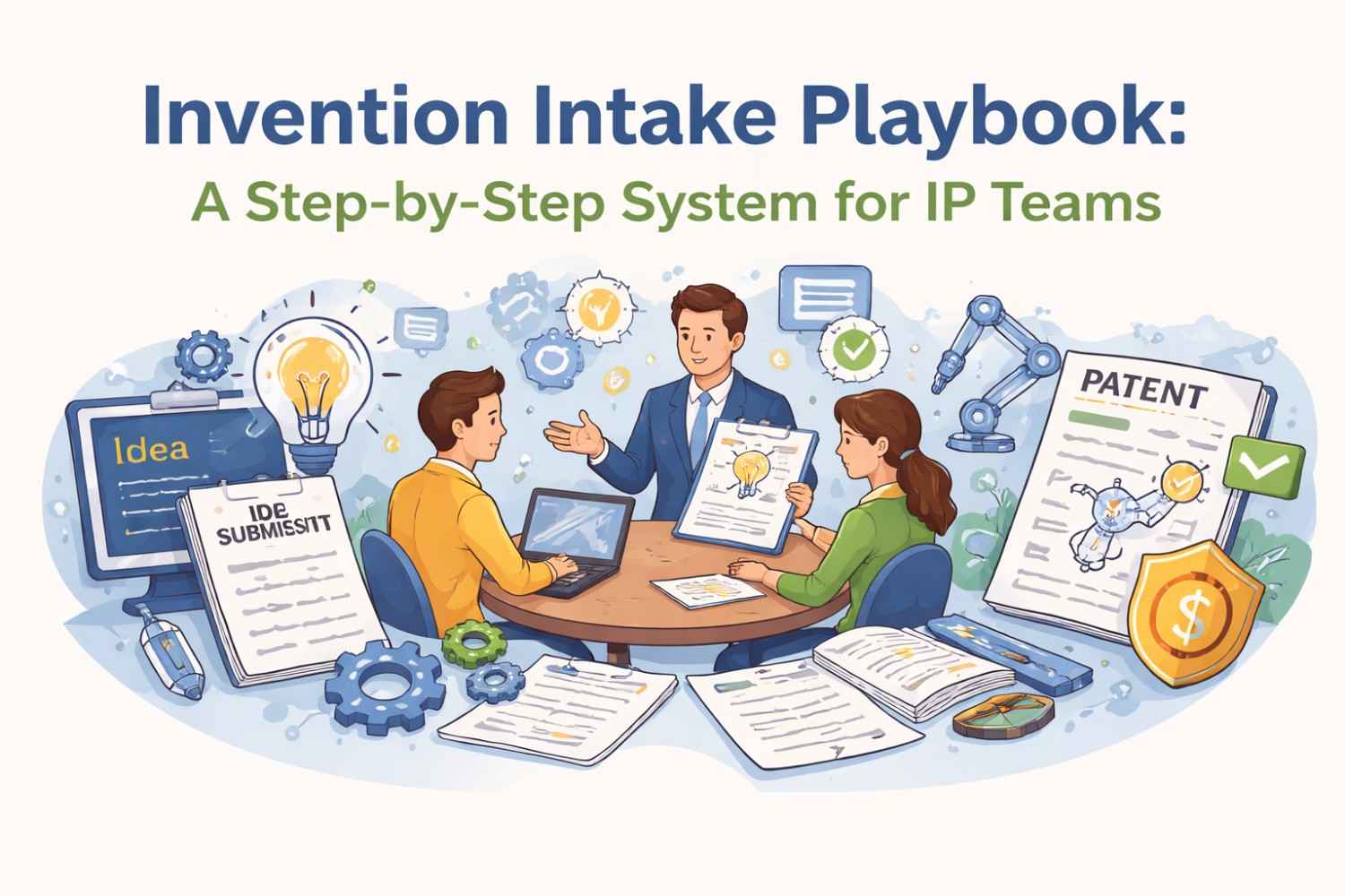 Get a step-by-step invention intake playbook to help your IP team capture better ideas and file patents faster.