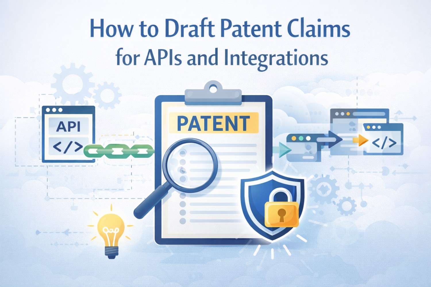 Learn how to draft patent claims for APIs and integrations without being too vague or too narrow.