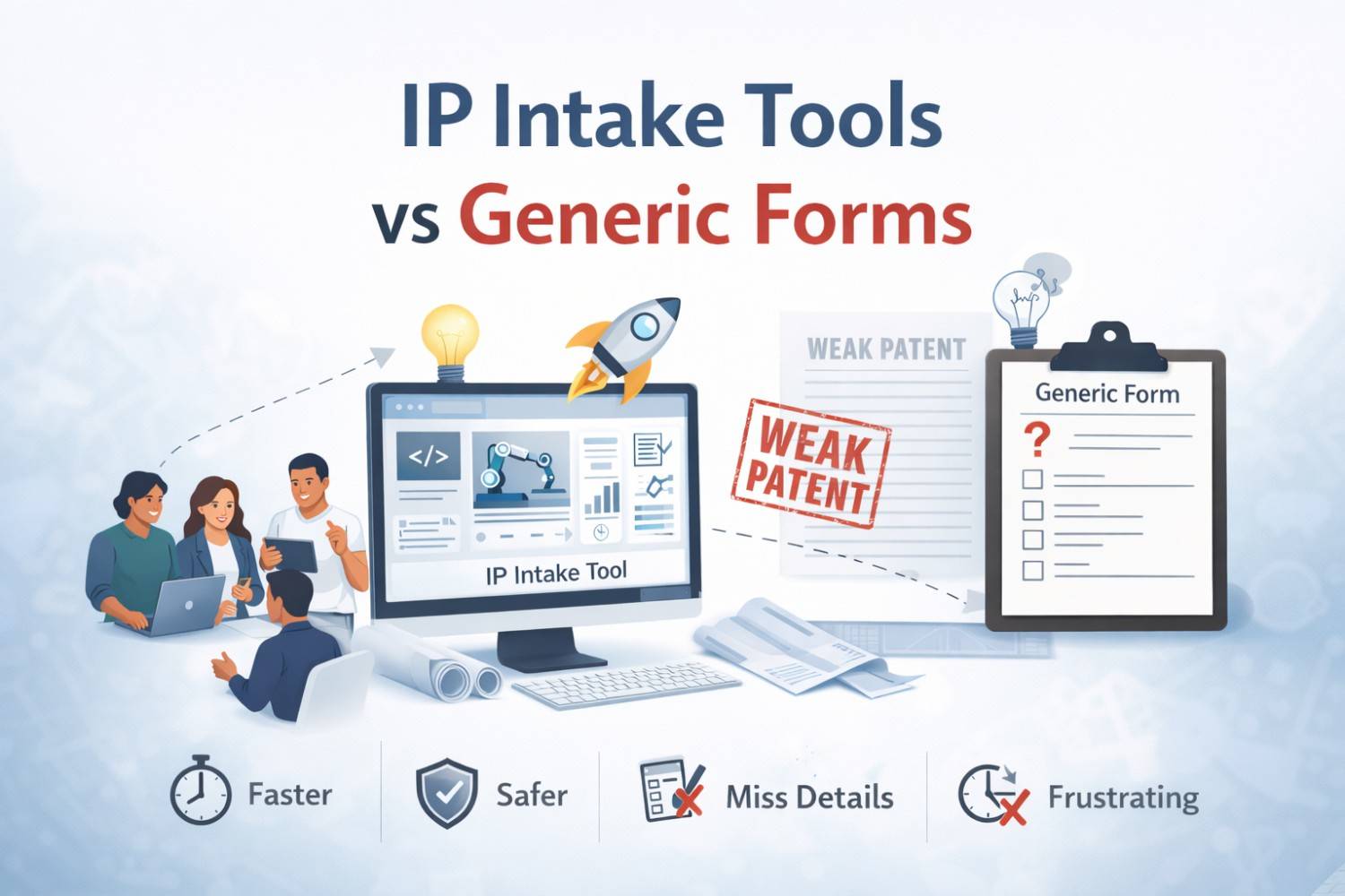 Compare IP intake tools vs generic forms and see which option helps teams capture better invention details.