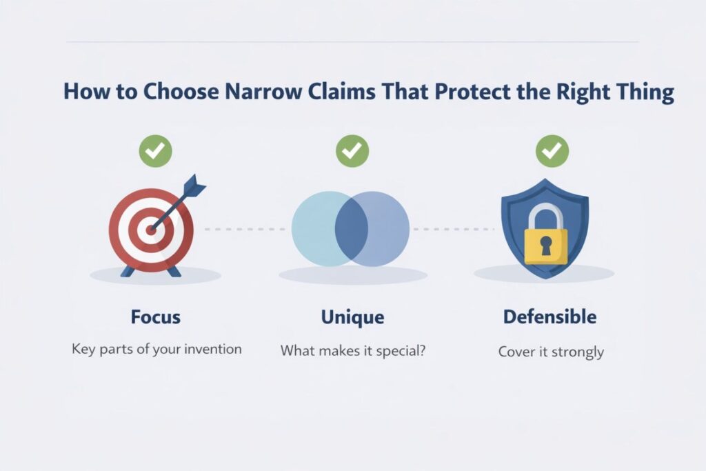 This means the best narrow claims are often aimed at sticky features. A sticky feature is one that gives enough performance, cost, usability, or adoption benefit that a competitor would hesitate to give it up.