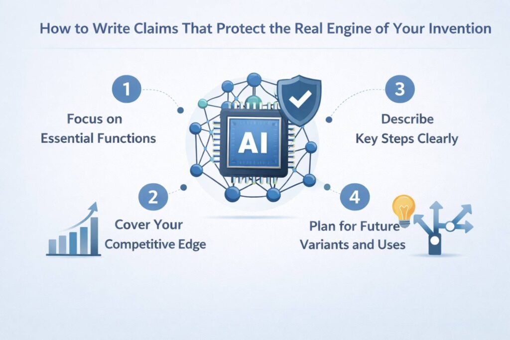 A patent claim is not there to make the invention sound impressive. It is there to give the business control.