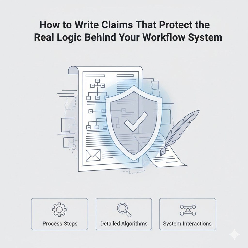 The heart of claim writing for workflow systems is simple to say, even if it takes discipline to do well. Do not claim the promise. Claim the control logic that delivers the promise.