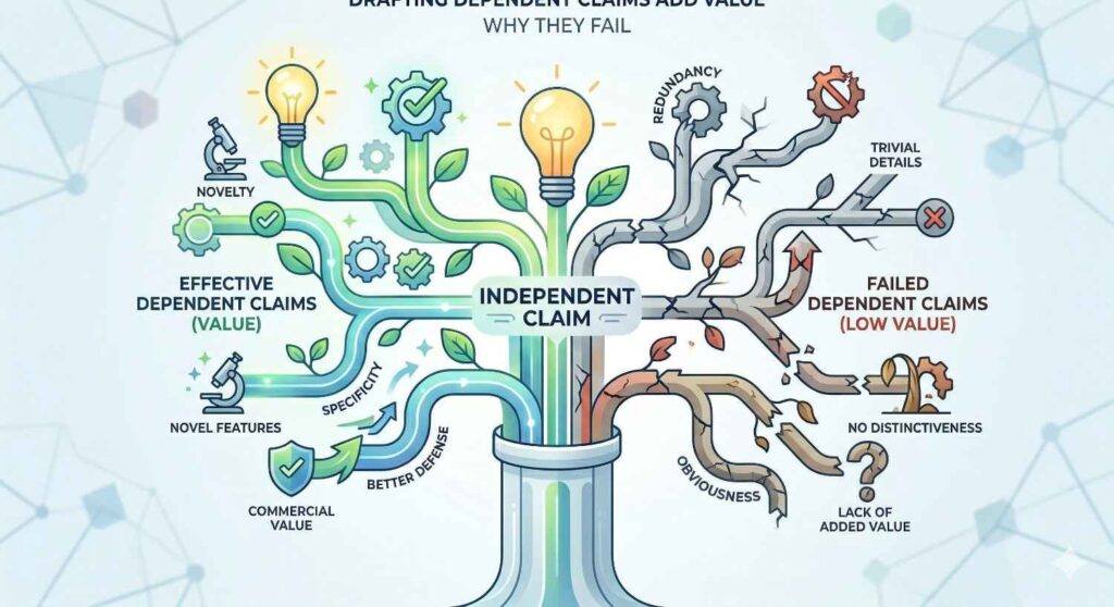 That means the best dependent claims are not random technical add-ons. They are chosen with design-around behavior in mind. They cover the versions a competitor is most likely to use once they learn what your broad claim says.