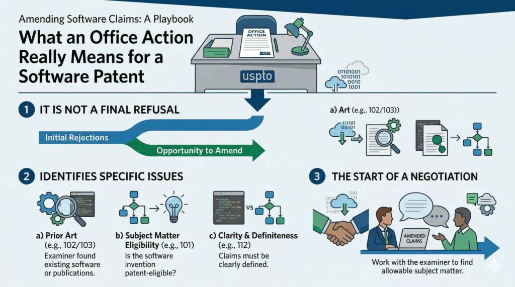 That is useful because it helps you see where your patent strategy may be exposed before the patent is granted.
