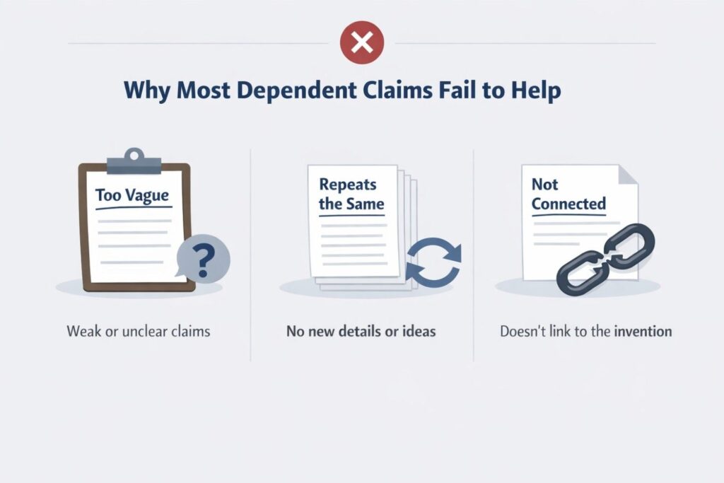 The best fallback positions often sit around technical choices that create the core advantage of the invention. Maybe the broad claim covers a full system, while a dependent claim captures the way data is ranked, filtered, compressed, or verified.