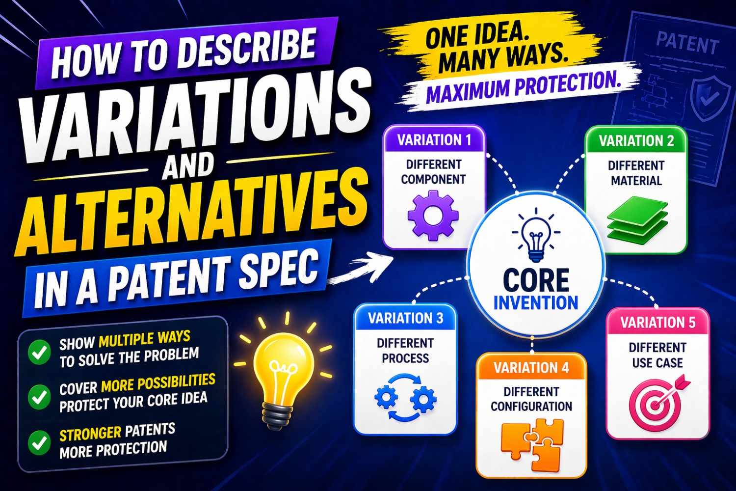 How to Describe Variations and Alternatives in a Patent Spec