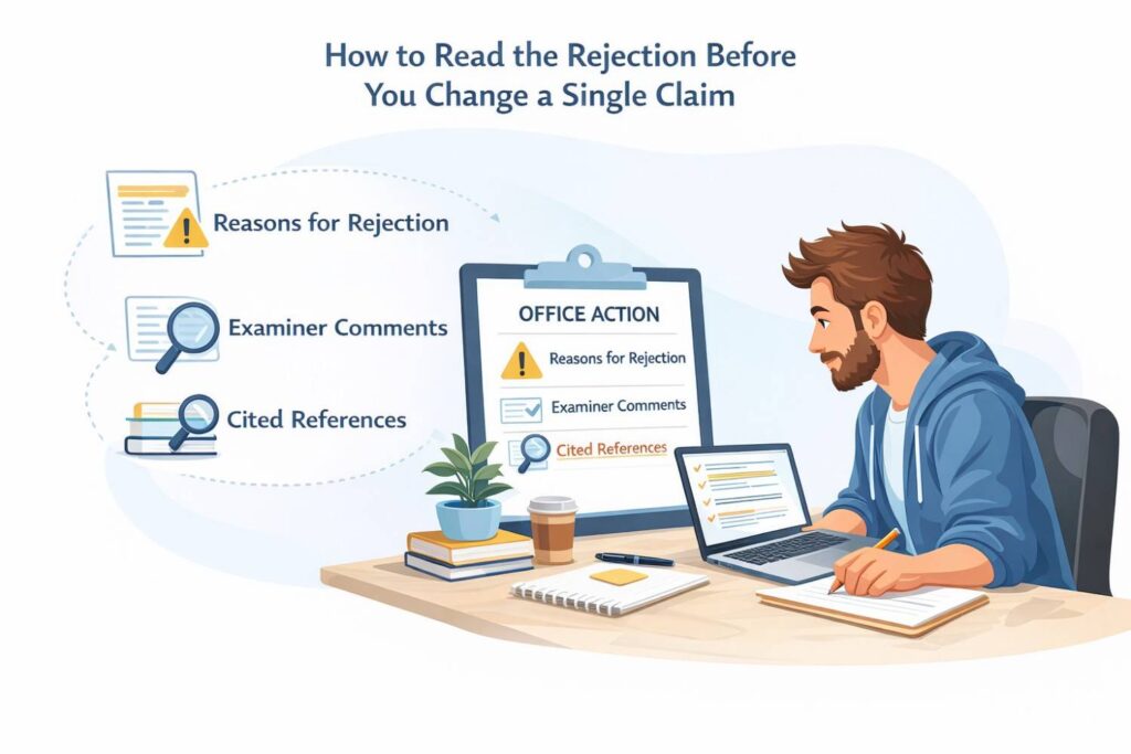 A software patent response should begin with patience. Read the rejection as a business asset review, not just as a legal document. The words matter. The references matter.
